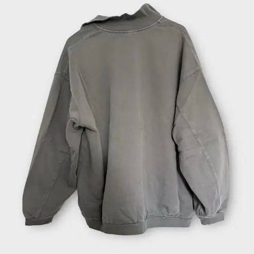 SKIMS Boyfriend Fleece Slouchy Half Zip Pullover – Slate Blue (NWT)