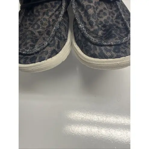 Hey Dude Shoes Wendy Sox Leo Brown Women’s Size 6 Slip On Loafer Fabric Leopard