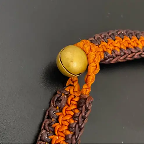 Unsigned Faux Turquoise Starfish Dolphin Beach Theme Crocheted Bohemian Necklace Blue