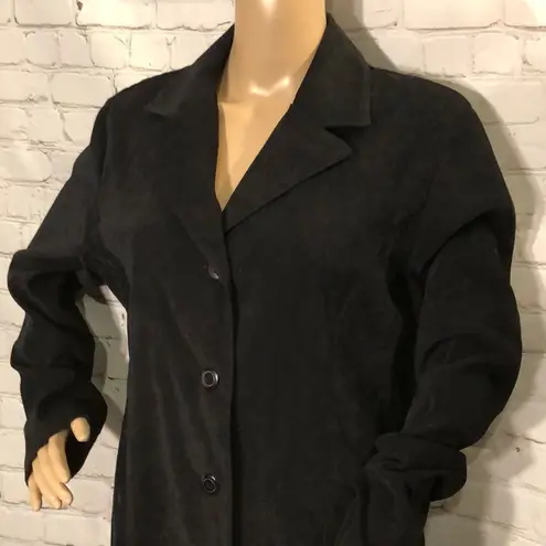 Vintage First Option Long Faux Suede Blaze… Blue Size L