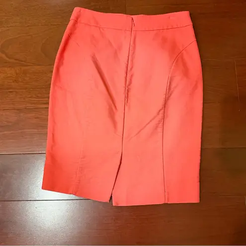 J.Crew The Pencil Skirt Coral Orange Cotton Size 0
