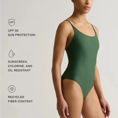 Quince NWT Italian Cami One-Piece Swimsuit – Palm Green, Size M