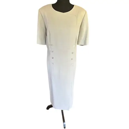 Selection de Givenchy Wool Blend Sheath Dress 16W Beige Vintage