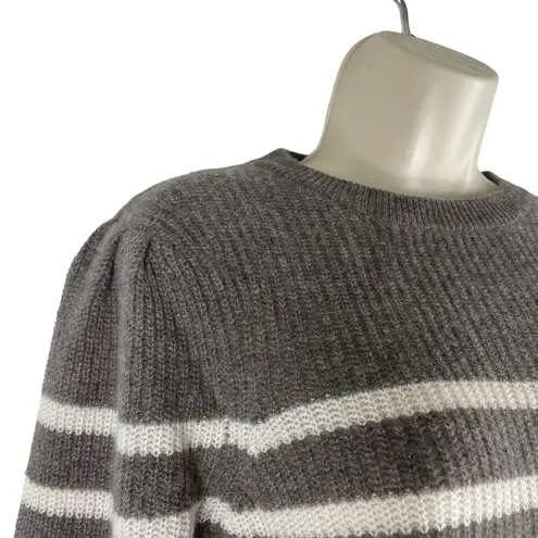 360 Cashmere  Laurel Cashmere Striped Sweater Puff Shoulder Size S