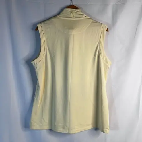 Coral Bay Golf Yellow Sleeveless Mock Neck 1/4 Zip Tank Blouse Size Large