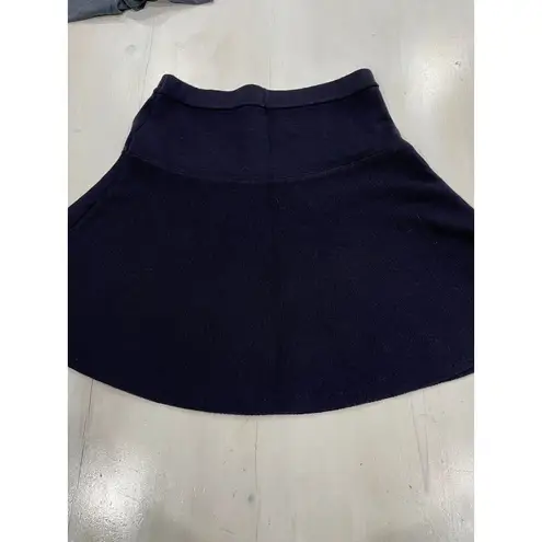 Tahari Navy Blue A-Line Knit Skirt Classic Office Work Wear