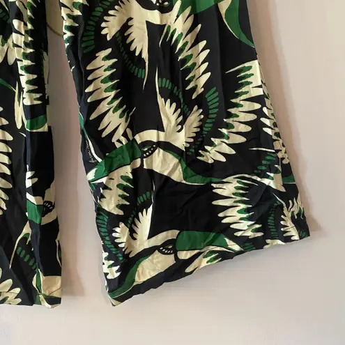 Farm Rio Anthropologie Black White Toucan Short Sleeve Jumpsuit One Piece XS