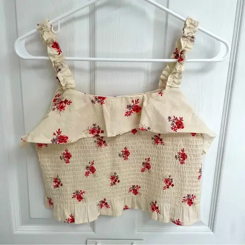 Wonder Nation Elastic Kerchief Floral Cream Crop Top Women’s Size XL