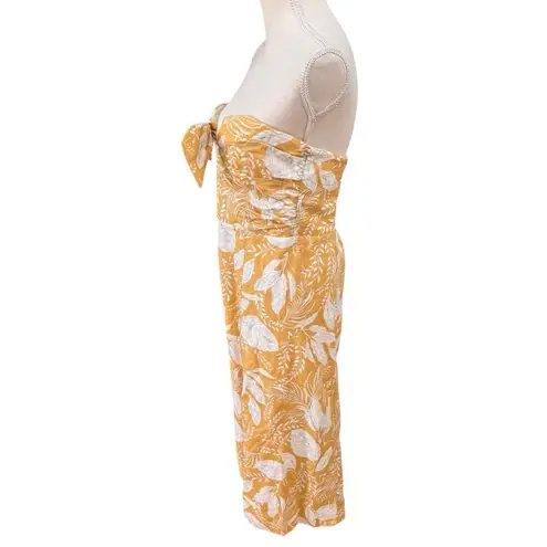 Sézane Sezane Beatriz Linen midi Dress in Yellow Floral 42