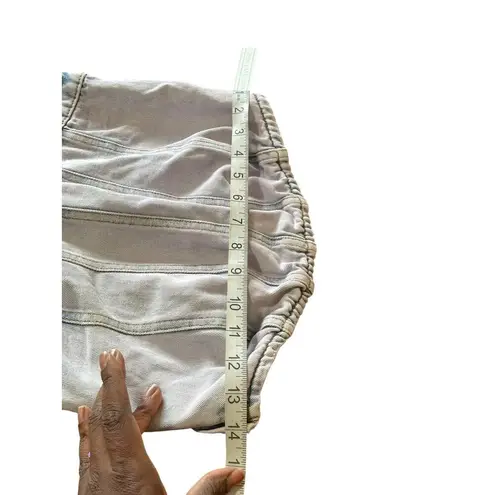 Wild Fable  Denim Jean Cargo Jumpsuit Cream Blue Tube Top Corset Smocked Back XS