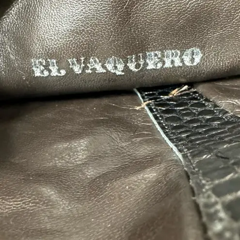 El Vaquero by Valerio Giuntoli Italy Western Studded Tassel Heel Boots Size 36 Brown