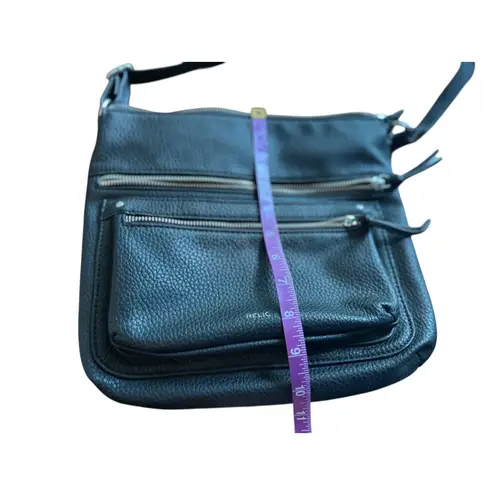 Relic by Fossil Black Crossbody Bag Purse Three Zipper Pockets Everyday Handbag