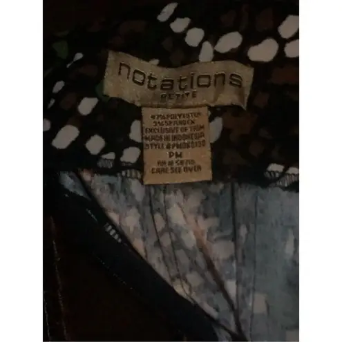 Notations retro geometric pattern mid knee length skirt size MP