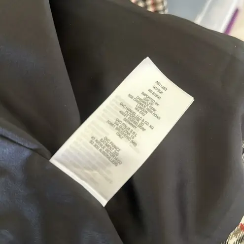 Dennis Basso Printed Luxe Crepe Double Breasted Jacket - Taupe/Black Size 4