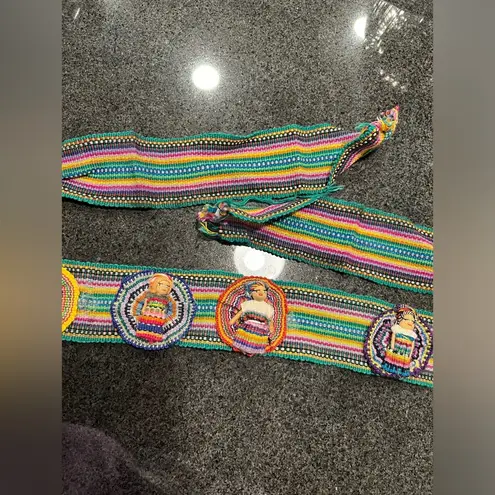 Vintage Traditional Striped Belt Strap Textile Mayan Guatemala Worry Dolls
