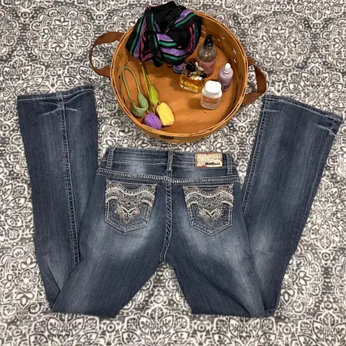 GRACE IN LA Embellished Boot Cut Jeans Size 16