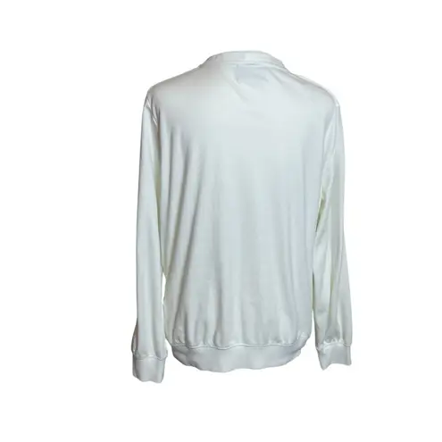 Alfred Dunner Long Sleeve Spliced Biadere White Embroidered Flowers Small Medium