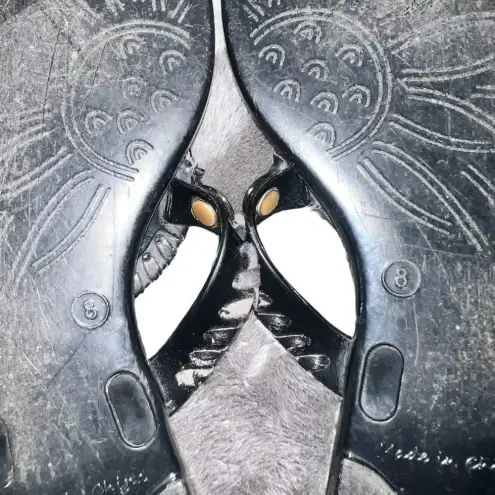 Jack Rogers  Black Leather Georgica Jelly Sandals Size‎ 8