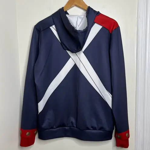 Historical Hoodie Revolutionary War Uniform Costume Cosplay Halloween History Blue Size undefined