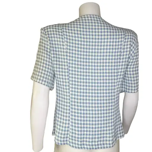 Betsy’s Things 1990”s Vintage Gem light blue Gingham print​​​​​ White Size M