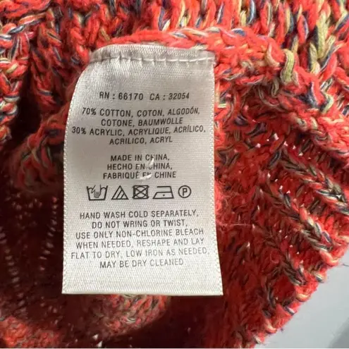 Moth Anthropologie Womens 3/4 Sleeves Swing Sweater Pockets Size Sm Neon Orange