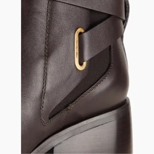 See By Chloe See by Chloé Dark Brown Calf Averi Block Heel Leather Bootie, Size 41 w/DustBag