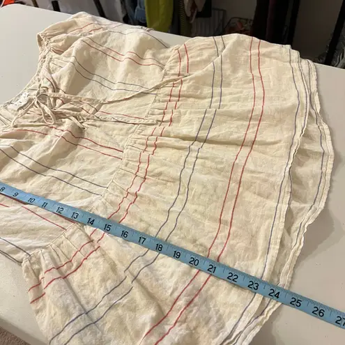 Velvet by Graham & Spencer Cream Cotton USA Melodia Blouse Size Small Red