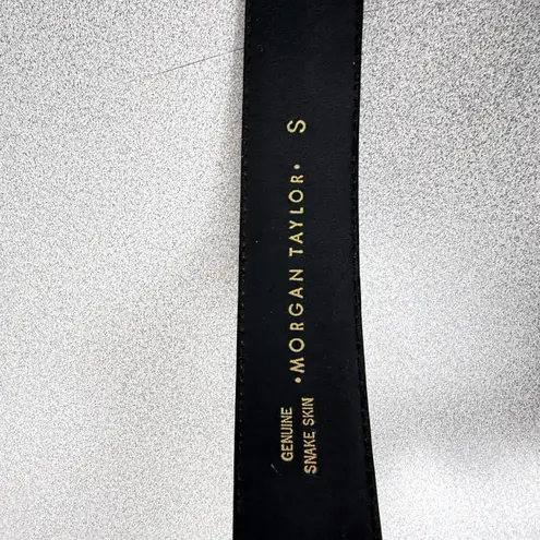 Morgan Taylor Vtg Snakeskin Belt Womens Small Black 1.5in Leather 80s 90s