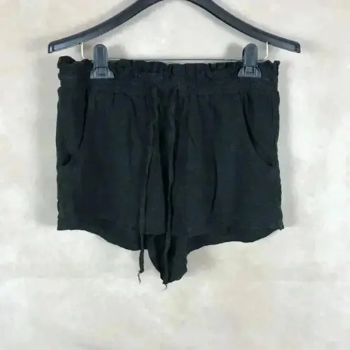 AERO Linen Blend Black Shorts Size Large