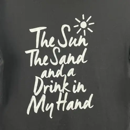 Kid Dangerous "The Sun, The Sand, and a Drink in My Hand" Black White Grey Summer Graphic Tee