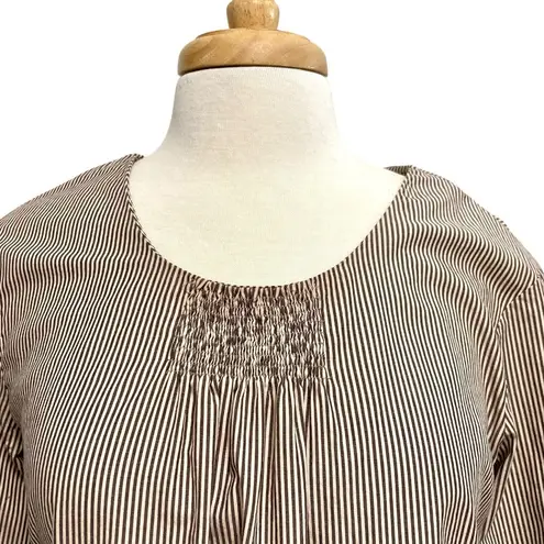 Erica Tanov Stripe Long Sleeve Popover Dress Modern Minimalist size 10/12