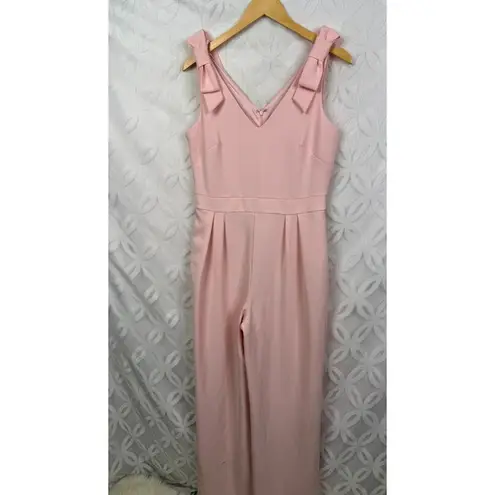 Elle Pink Sleeveless Bow Wide Leg Jumpsuit Size S