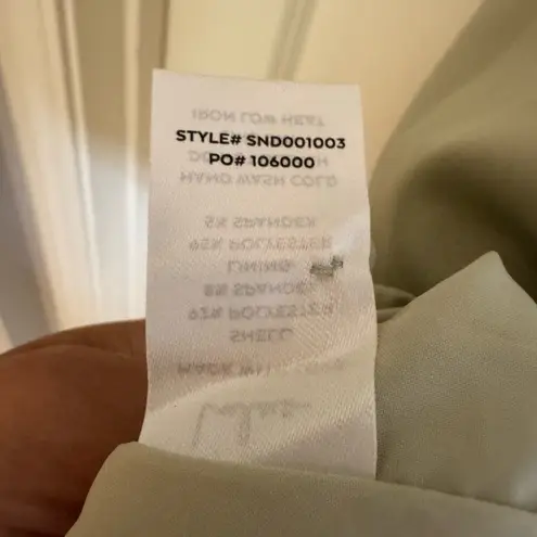 NWT Lulus What a Stunner Sage Green Satin Asymmetrical Mini Dress, Medium