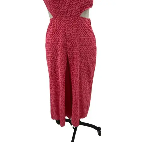 Tularosa  x Revolve Belle Jumpsuit‎ in Coral Pink One Shoulder Wide Leg Medium