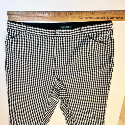 Ralph Lauren Lauren  Black White Check Trousers Womens 18W Cotton Pants Gingham