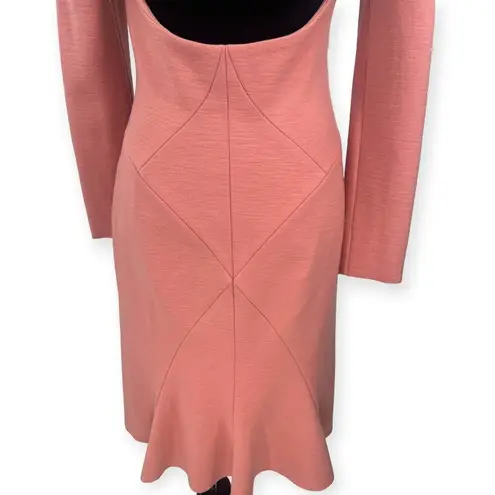 Zac Posen | 8 | Wool Cashmere Long Sleeve Open Back Body Con Dress Deep V Luxury