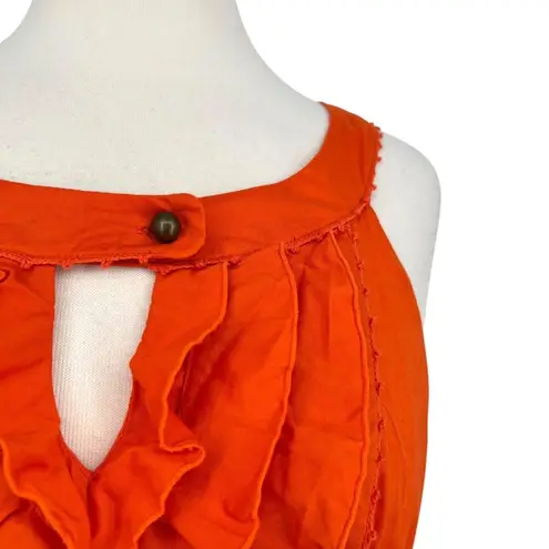 Maeve Anthropologie Terrasina Sleeveless Tiered Ruffle Mini Dress Orange Size XS