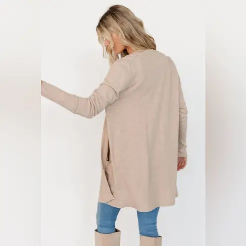 Baltic Born NEW Edison Open Front Knit Cardigan in Oatmeal Beige Sz Large