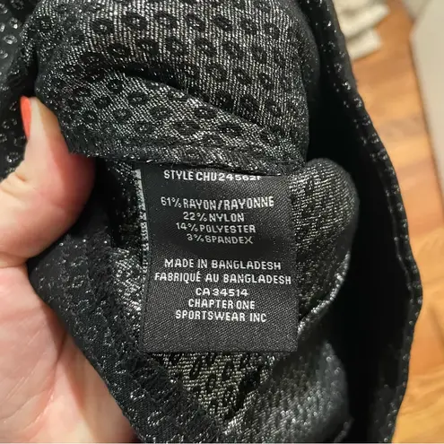 Jules & Leopold Textured Slim Legging Pants Black Silver Women’s Size Medium