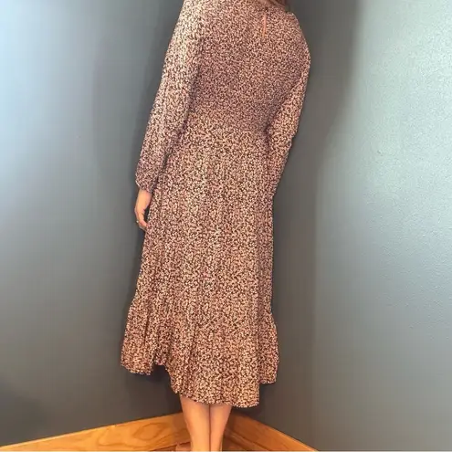 Old Navy  Long Sleeve Navy & Pink Floral Maxi Dress