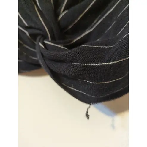 RTR Victor Glemaud Black White Striped Knotted Twist Front Crewneck Sweater Sz L Size L