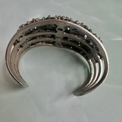 Southwestern Style Wide Cuff Bracelet Turquoise Mosaic Design Blue