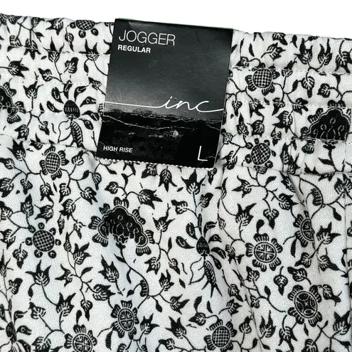 INC International Concepts Large Floral Jogger Pants Cuffed Pockets Hi