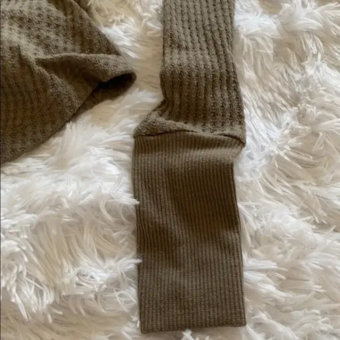 LA Hearts  Waffle Knot Long Sleeve Top Shirt with Thumb Holes