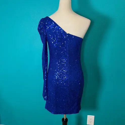 Mac Duggal NWOT Ieena 2 for BLue One Shoulder Sequin Mini Party Cocktail Size 2