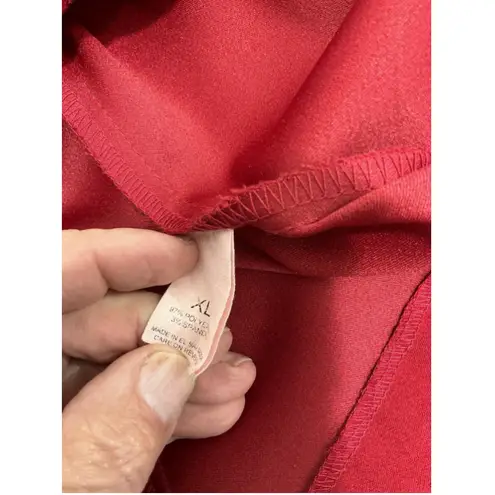 Womans Vintage Briggs Ny Red Velour Button Up Blazer XL Padded Shoulders