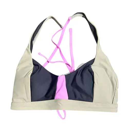 prAna NWT Tulum Bikini Top Black Color Block Sustainable Swimwear Size Large