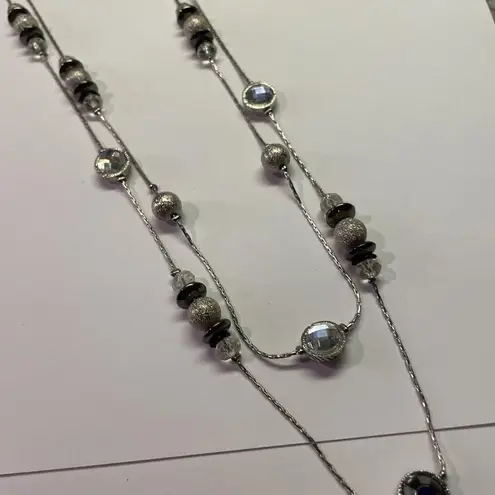 New York And Company NWT $22.95 Silver Tone Multi Strand Costume Jewelry Necklace