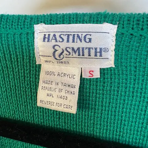 Vintage 80s Kelly Green Cardigan Sweater Double Breasted Knit Grandpa Small