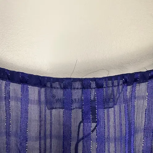 Club Z Collection Sheer Checkered Blue Swim Cover Up Kimono Eyelet Embroidery 2X